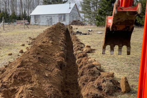Digging Trenches For Electrical Lines Install